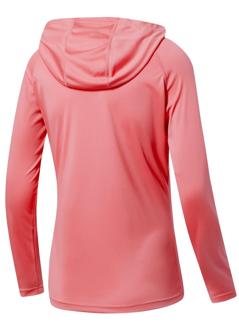 Willit Women's UPF 50+ Sun Protection Hoodie SPF Shirt Long Sleeve Hiking Fishing Outdoor Shirt Lightweight Hoodie Pink L - Image 2
